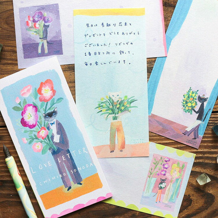 Cozyca Products コジカプロダクツ CHIHIRO SONODA そのだちひろ 一筆箋 LOVE LETTER TORI isogi goaisatsumade ラブレター とりいそぎございさつまで 美濃和紙 手紙 レター letter おしゃれ かわいい