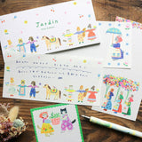 Cozyca Products コジカプロダクツ Aiko Fukawa 布川愛子 一筆箋 Jardin Happiness ジャルダン ハピネス 美濃和紙 手紙 レター letter おしゃれ かわいい