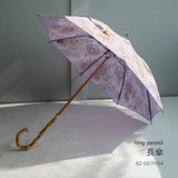 Hiraten Hiraten Parasol süße Sommererinnerungen Langer Regenschirm falten Regenschirm Stickerei