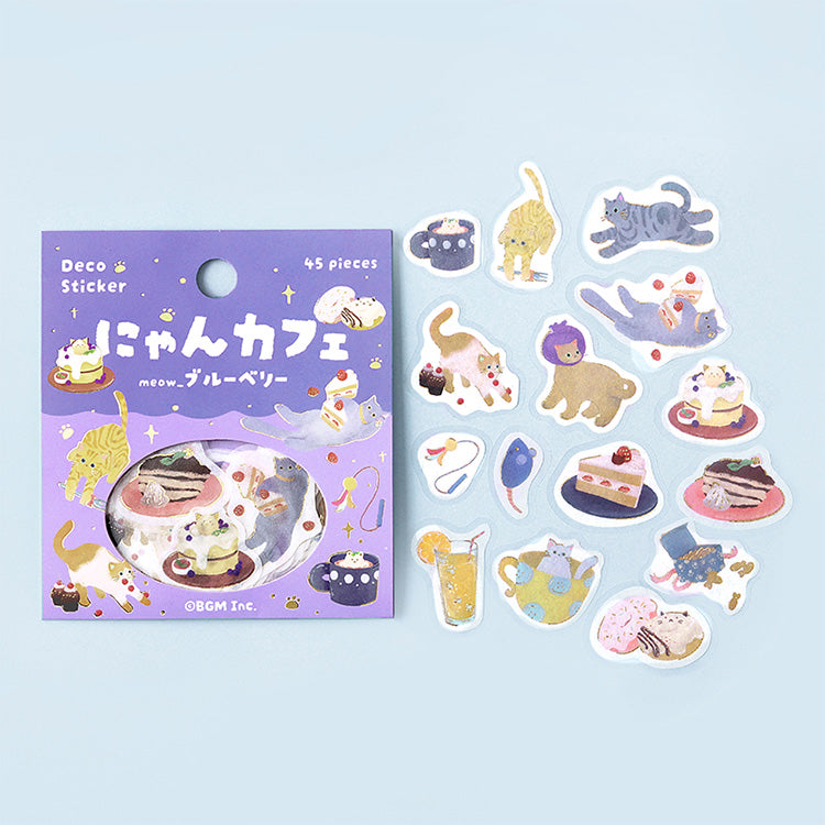 BGM Flake Sticker, 45 sheets, Nyan Cafe