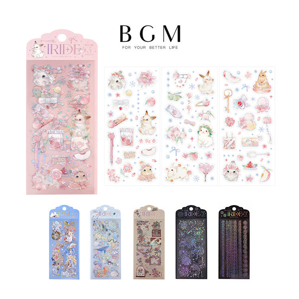 BGM Sheet Stickers, 3 Sheets, IRIDE