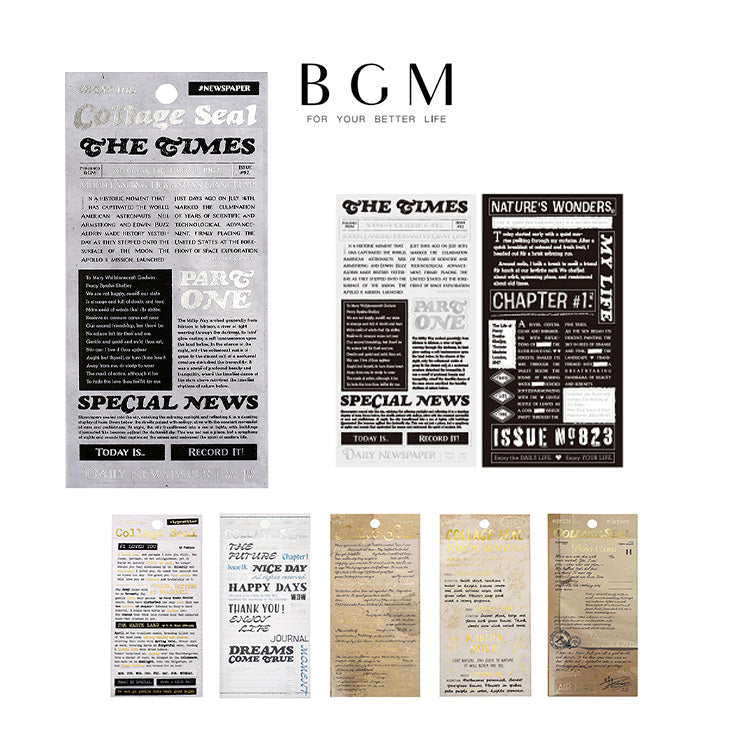 BGM Mixed Sheet Stickers, 2 Sheets, Collage