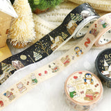2個セット BGM ビージーエム マスキングテープ 15mm幅 2026 冬限定 どうぶつ冬じたく 編み雪だるま シール カード 手帳 箔押し コラージュ 素材 お得 まとめ買い マステ