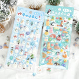 2個セット BGM ビージーエム もふっときゅるるんシール 冬限定 もふっとanimals もふっと雪だるま 3D ぷっくり ぼこぼこ ぷくぷく 立体シール スマホ デコシール デコケース お得 まとめ買い