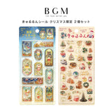 2個セット BGM ビージーエム 立体シートシール きゅるるんシール 2026 クリスマス限定 喫茶アラモード ステンド クリスマスギフト ぷっくり デコシール お得 まとめ買い シール交換