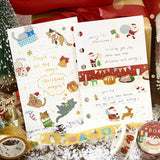 6個セット BGM ビージーエム 2025 クリスマス限定 マスキングテープ 20mm 2cm ディナータイム 煌めく夜に ブローチ ヒイラギと花 サンタ 猫 マステ 和紙 シール 箔押し お得 まとめ買い