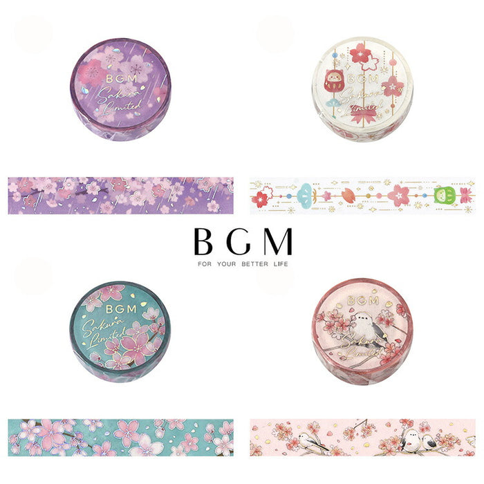 4個セット BGM ビージーエム マスキングテープ 2026 桜限定 15mm 桜