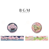2個セット BGM ビージーエム マスキングテープ 2026 桜限定 20mm 2センチ 猫と花明かり 桜咲く電車通り 春限定 マステ カード 手帳 箔押し コラージュ 素材 お得 まとめ買い