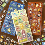 [Bis zu 2 Sets pro Person] Set mit 3 BGM-3D-Blattaufklebern, Kyururun-Aufklebern mit Aurora-Folie, Cafe a la Mode