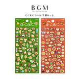 2個セット BGM ビージーエム むにむにシール ミニ純喫茶 ミニ中華 シール カード 手帳 箔押し コラージュ 素材 お得 まとめ買い 立体シール 立体 3D スマホケース エンボス シール