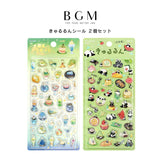 【お一人様２セットまで】2個セット BGM ビージーエム きゅるるんシール 喫茶アラモード・マジック パンダ日和 シール 手帳 箔押し 素材 お得 まとめ買い 立体シール 立体 3D エンボス シール