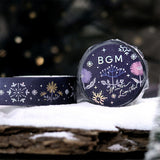 BGM ビージーエム 冬限定 マスキングテープ 15mm 1.5cm 1.5センチ 15ミリ幅 花模様 雪の結晶 クマ 雪遊び 数量 限定 マステ ギフトカード コラージュ