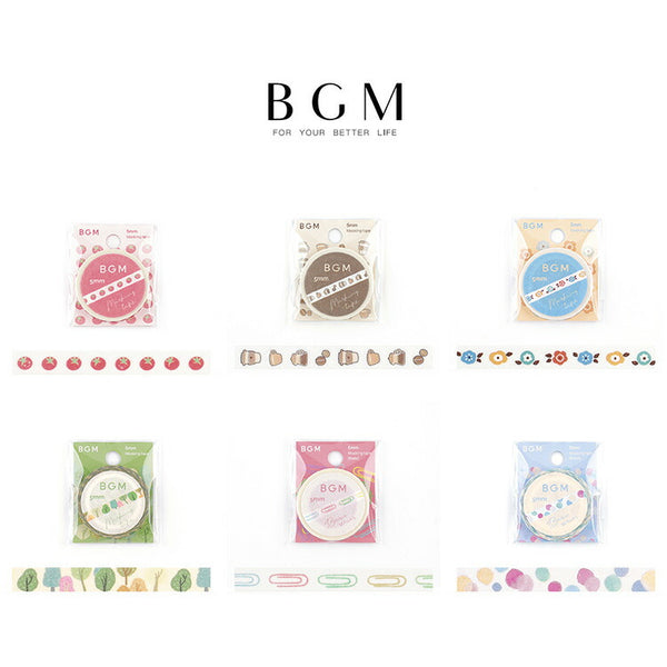 BGM ビージーエム マスキングテープ Life 5mm 0.5cm 0.5センチ 5ミリ幅