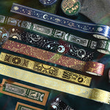 BGM ビージーエム マスキングテープ 星の魔術書 20mm 2cm幅 2センチ 和紙 蒼 霊 焔 聖 光 闇 マステ 魔法 洋書 ギフトカード 手帳 箔押し コラージュ 素材