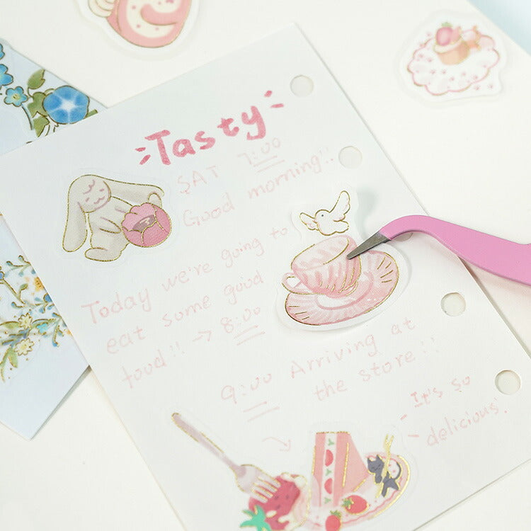 BGM ビージーエム シール用ピンセット シールデコ用 ピンク ブルー パープル シール ギフトカード 手帳 コラージュ 素材