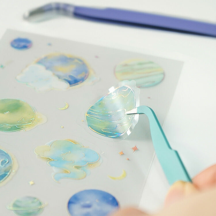 BGM ビージーエム シール用ピンセット シールデコ用 ピンク ブルー パープル シール ギフトカード 手帳 コラージュ 素材