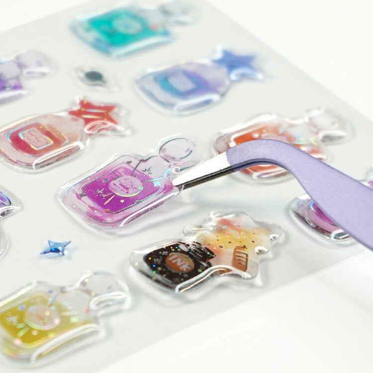 BGM ビージーエム シール用ピンセット シールデコ用 ピンク ブルー パープル シール ギフトカード 手帳 コラージュ 素材