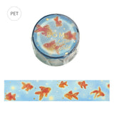 6個セット BGM ビージーエム クリアテープ 夏限定 海辺と猫 猫たちの夏休み 金魚のゆらめき 夏色こおり ひかりの泡 波影 クリア 透明 お得 まとめ買い