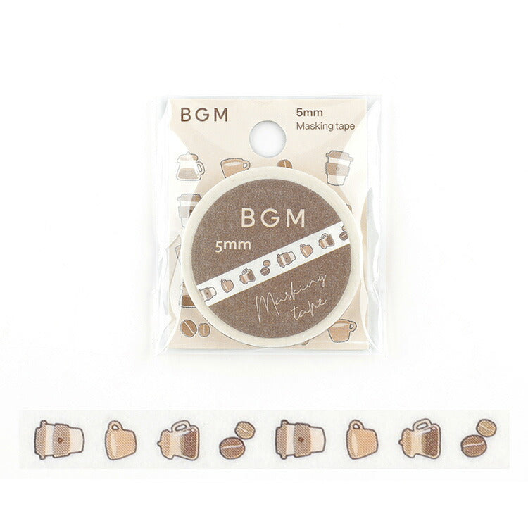 BGM Masking Tape 5 mm Life Temps de tomate, Temps de café, fleurs réconfortantes, forêt de rêve, Pince, pois colorés