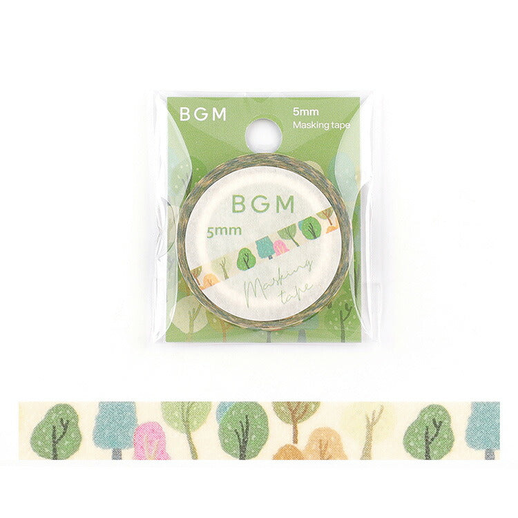 BGM Masking Tape 5 mm Life Temps de tomate, Temps de café, fleurs réconfortantes, forêt de rêve, Pince, pois colorés