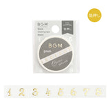 BGM Masking Tape 5mm Life Gold Race Gold / Number Design Book Ribbon Index Blueberry Running sheep