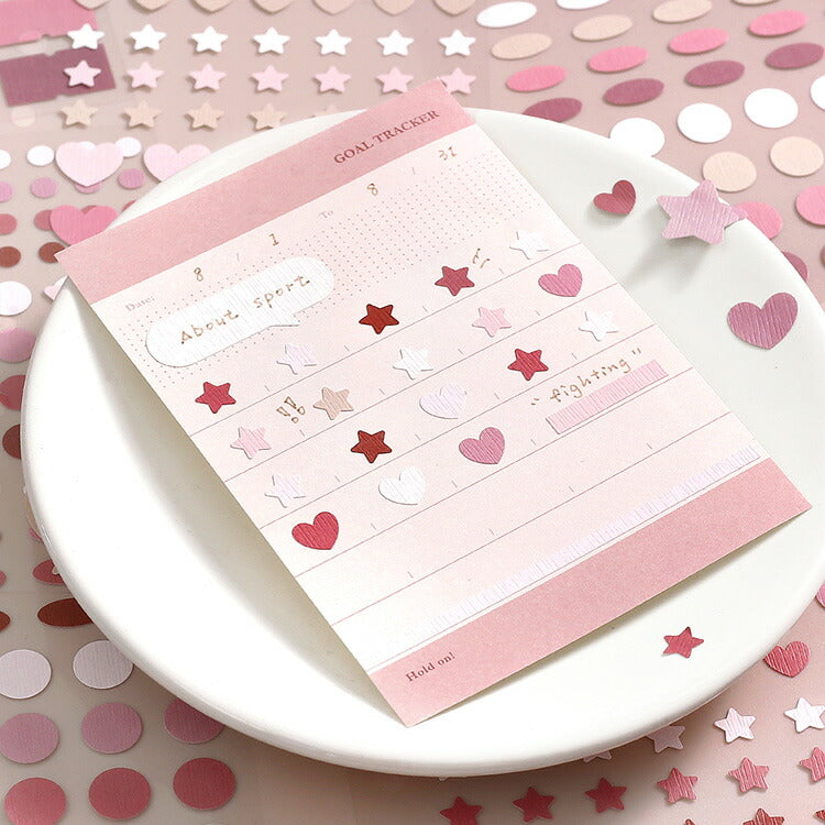 BGM ビージーエム シートシール デイリーパレットシール 6シート入り 特殊紙 手帳 スケジュール 丸 三角 四角 図形 シール ギフトカード 手帳 コラージュ 素材