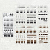 BGM ビージーエム シートシール デイリーパレットシール 6シート入り 特殊紙 手帳 スケジュール 丸 三角 四角 図形 シール ギフトカード 手帳 コラージュ 素材