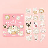 BGM ビージーエム フレークシール 4個セット ふわふわanimals 15デザインｘ3枚 (45枚) メレンゲドッグ メレンゲキャット ひよこエッグ はちみつベア まとめ買い 大人買い お得セット ギフト カード 手帳