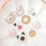BGM ビージーエム フレークシール 4個セット ふわふわanimals 15デザインｘ3枚 (45枚) メレンゲドッグ メレンゲキャット ひよこエッグ はちみつベア まとめ買い 大人買い お得セット ギフト カード 手帳