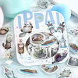 3個セット BGM ビージーエム フレークシール IPPAI 45枚入り ネコがいっぱいです vol.2 ラッコがいっぱいです スモールアニマルがいっぱいです 素材 バラバラ バラシール 手帳 箔押し お得 まとめ買い