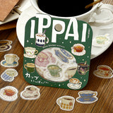 3個セット BGM ビージーエム フレークシール IPPAI 45枚入り 本がいっぱいです フルーツがいっぱいです カップがいっぱいです コラージュ 素材 バラバラ バラシール 手帳 箔押し お得 まとめ買い