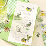4個セット BGM ビージーエム フレークシール いらっしゃいませニャ！ 喫茶クロネコ 喫茶ハイネコ 喫茶ミケネコ 喫茶シロネコ 猫 スイーツ カフェ バラシール 手帳 箔押し お得 まとめ買い