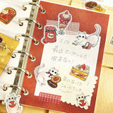 4個セット BGM ビージーエム フレークシール いらっしゃいませニャ！ 喫茶クロネコ 喫茶ハイネコ 喫茶ミケネコ 喫茶シロネコ 猫 スイーツ カフェ バラシール 手帳 箔押し お得 まとめ買い