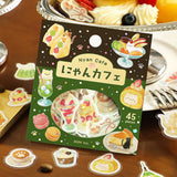 2個セット BGM ビージーエム フレークシール いただきますニャー にゃんカフェ にゃんベーカリー シール バラ ダイカット カード 手帳 箔押し コラージュ 素材 お得 まとめ買い