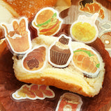 2個セット BGM ビージーエム フレークシール いただきますニャー にゃんカフェ にゃんベーカリー シール バラ ダイカット カード 手帳 箔押し コラージュ 素材 お得 まとめ買い