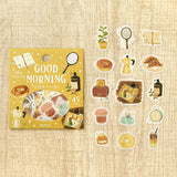 2個セット BGM ビージーエム フレークシール 今日もいい日 Good Morning Good Day シール バラ ダイカット カード 手帳 箔押し コラージュ 素材 お得 まとめ買い