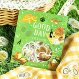 2個セット BGM ビージーエム フレークシール 今日もいい日 Good Morning Good Day シール バラ ダイカット カード 手帳 箔押し コラージュ 素材 お得 まとめ買い