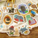 2個セット BGM ビージーエム フレークシール なりきりanimals ねこのアトリエ わんこ探検隊 シール バラ ダイカット カード 手帳 箔押し コラージュ 素材 お得 まとめ買い