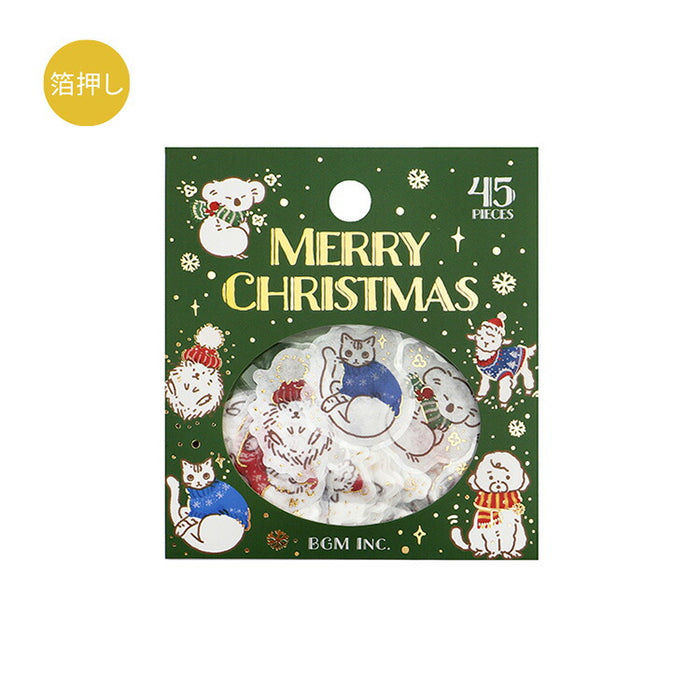 BGM 2024クリスマス限定 箔押しフレークシール クリスマス