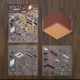BGM ビージーエム ジオラマ2.5Dシール 4個セット 128×130mm 2シート入り 純喫茶 居酒屋 コンビニ お祭り まとめ買い 大人買い お得セット ギフト カード 手帳