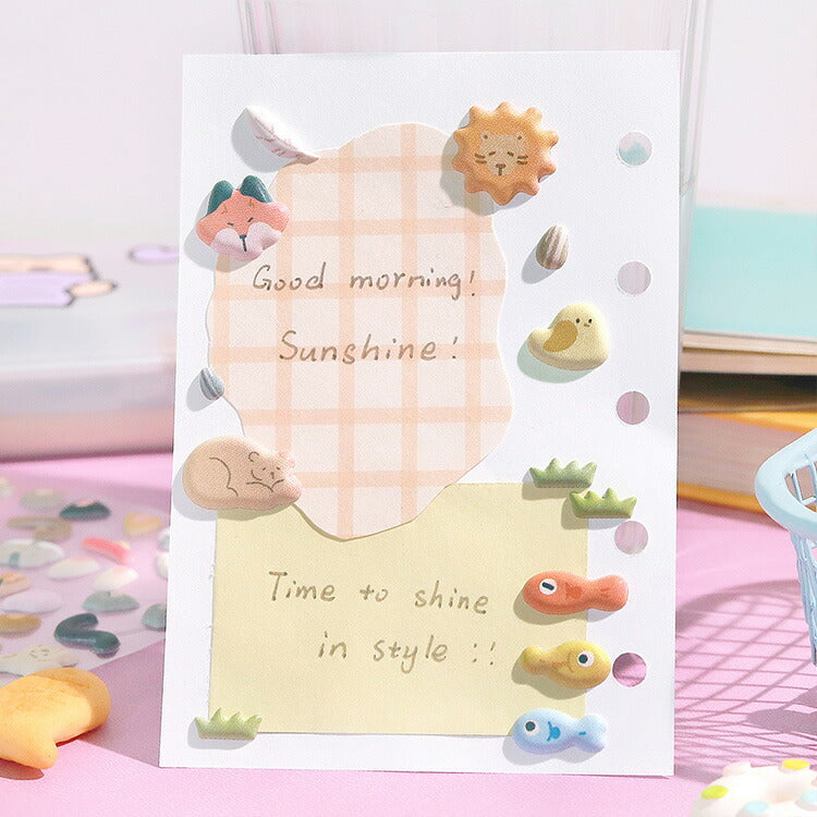 BGM ビージーエム シートシール むにむにシール ウレタン ミニパンダ ミニフラワー ミニアニマル ミニカフェ ミニスイーツ ミニパン 立体 3D スマホケース エンボス シール ギフトカード 手帳 コラージュ 素材