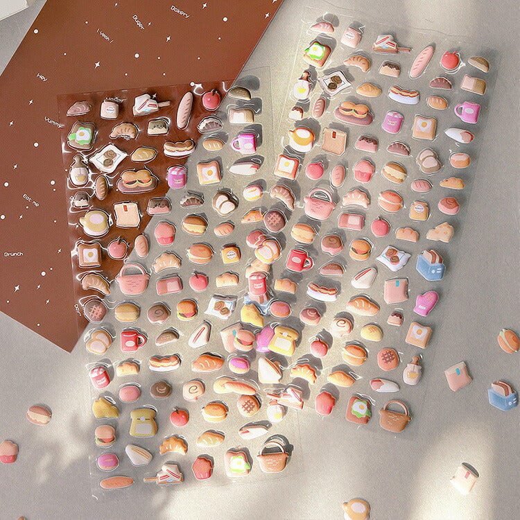 BGM ビージーエム シートシール むにむにシール ウレタン ミニパンダ ミニフラワー ミニアニマル ミニカフェ ミニスイーツ ミニパン 立体 3D スマホケース エンボス シール ギフトカード 手帳 コラージュ 素材
