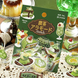 2個セット BGM ビージーエム フレークシール 喫茶アラモード 刺繍帖 緑 黄 シール バラ ダイカット カード 手帳 箔押し コラージュ 素材 お得 まとめ買い