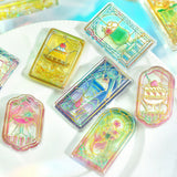 [Bis zu 2 Sets pro Person] Set mit 3 BGM-3D-Blattaufklebern, Kyururun-Aufklebern mit Aurora-Folie, Cafe a la Mode