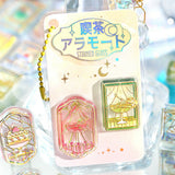 [Bis zu 2 Sets pro Person] Set mit 3 BGM-3D-Blattaufklebern, Kyururun-Aufklebern mit Aurora-Folie, Cafe a la Mode