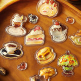 [Bis zu 2 Sets pro Person] Set mit 3 BGM-3D-Blattaufklebern, Kyururun-Aufklebern mit Aurora-Folie, Cafe a la Mode