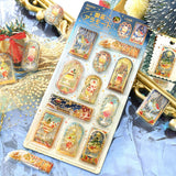 2個セット BGM ビージーエム 立体シートシール きゅるるんシール 2026 クリスマス限定 喫茶アラモード ステンド クリスマスギフト ぷっくり デコシール お得 まとめ買い シール交換
