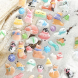 2個セット BGM ビージーエム もふっときゅるるんシール 冬限定 もふっとanimals もふっと雪だるま 3D ぷっくり ぼこぼこ ぷくぷく 立体シール スマホ デコシール デコケース お得 まとめ買い