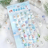2個セット BGM ビージーエム もふっときゅるるんシール 冬限定 もふっとanimals もふっと雪だるま 3D ぷっくり ぼこぼこ ぷくぷく 立体シール スマホ デコシール デコケース お得 まとめ買い