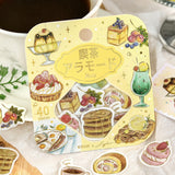2個セット BGM ビージーエム フレークシール 喫茶アラモード ファンシーレトロ ひとやすみ甘時間 シール バラ ダイカット カード 手帳 箔押し コラージュ 素材 お得 まとめ買い